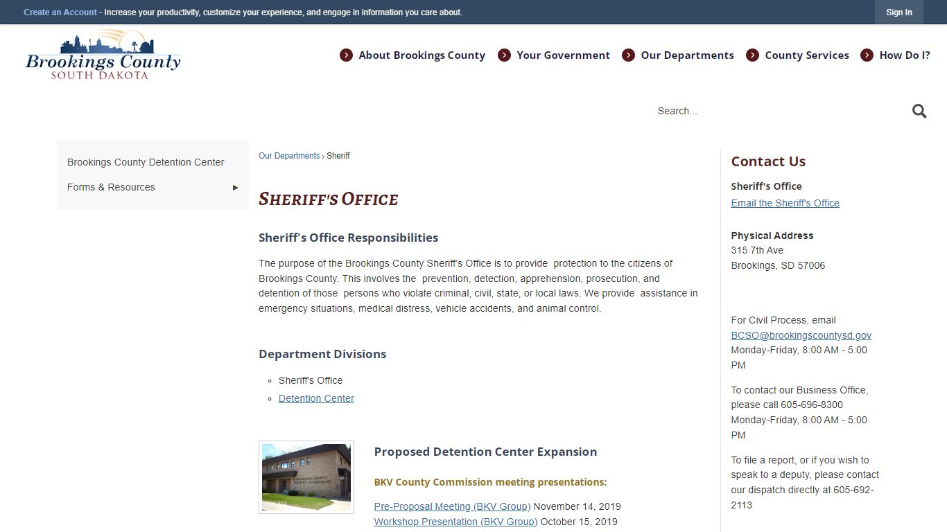 Sheriff's Office | Brookings County, SD - Official Website